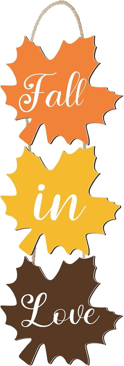 Fall in Love Wooden Sign, Autumn Decor(orange, yellow and brown)